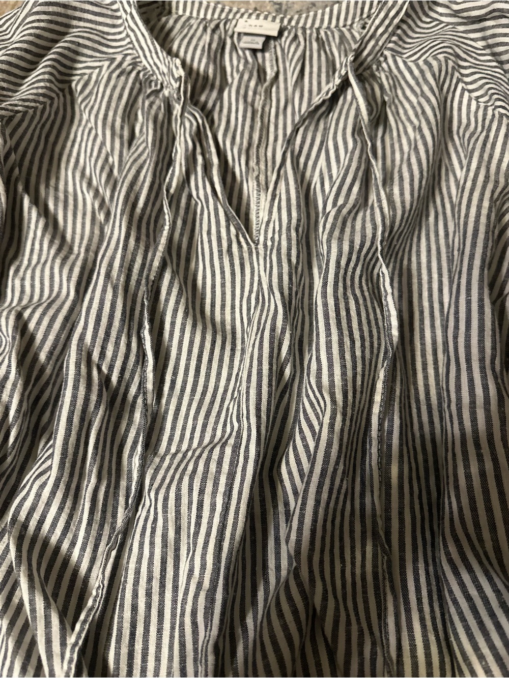A New Day Striped Peasant Blouse - Picture 2 of 7